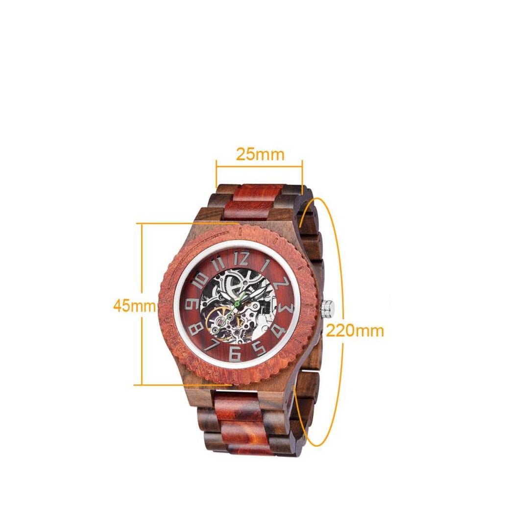 Montre en bois élégante avec tourbillon lumineux, étanche 50m, style professionnel - IVOIRART.COM