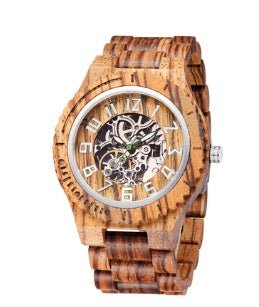 Montre en bois élégante avec tourbillon lumineux, étanche 50m, style professionnel - IVOIRART.COM