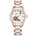 Montre femme automatique mécanique ajourée Fashion — design céramique et papillon. - IVOIRART.COM
