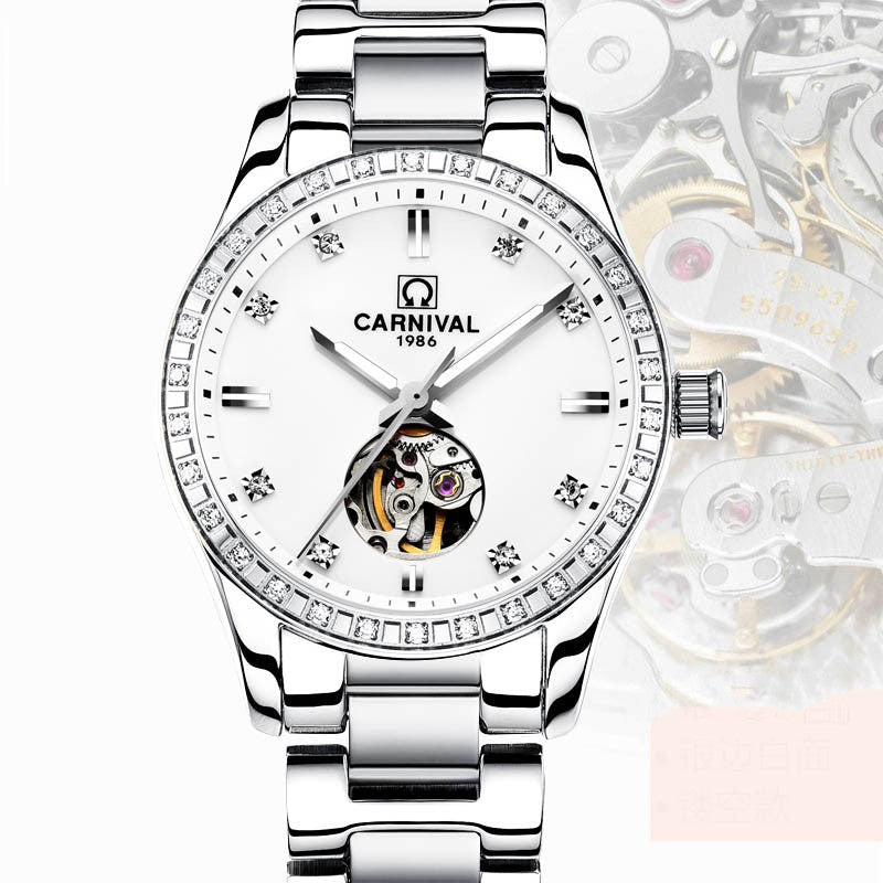 Montre Femme Automatique Mécanique Tendance Mode Or Rose Étanche Diamant - IVOIRART.COM