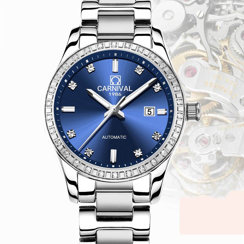 Montre Femme Automatique Mécanique Tendance Mode Or Rose Étanche Diamant - IVOIRART.COM