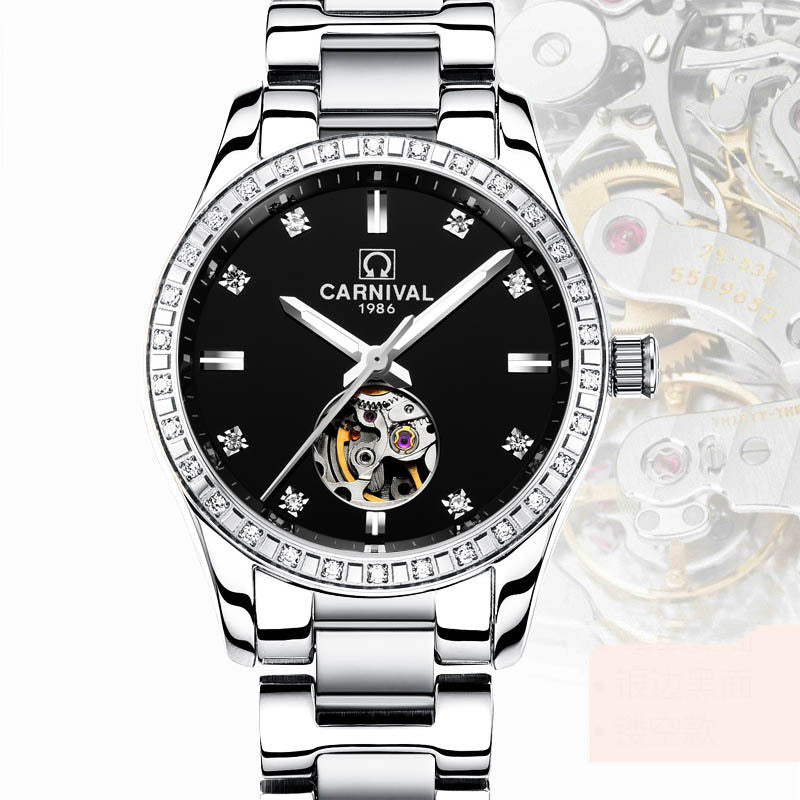 Montre Femme Automatique Mécanique Tendance Mode Or Rose Étanche Diamant - IVOIRART.COM