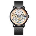 Montre homme automatique mécanique avec boîtier en acier inoxydable noir - IVOIRART.COM