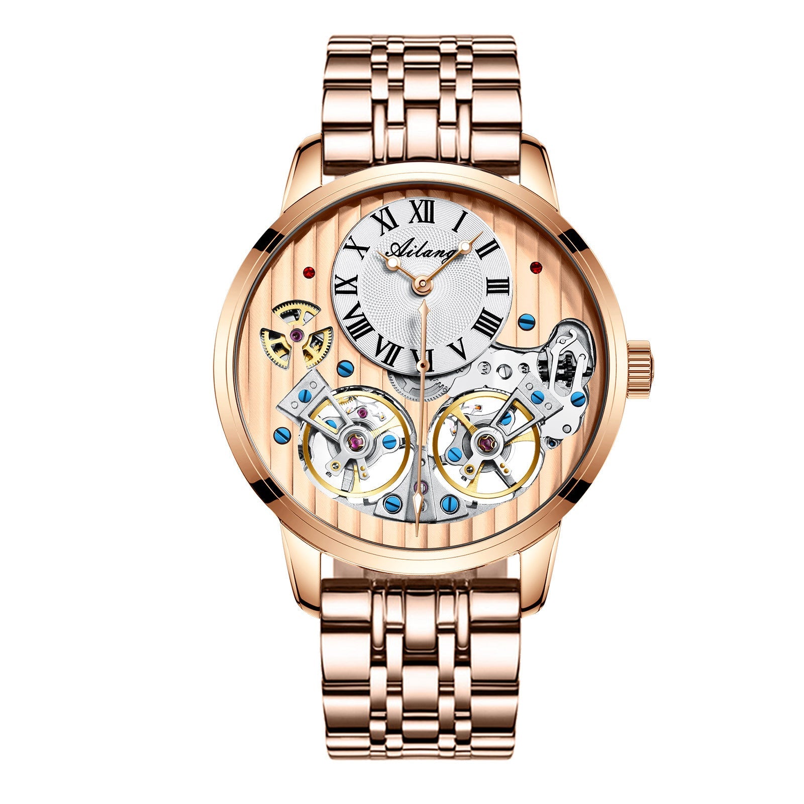 Montre homme automatique mécanique avec boîtier en acier inoxydable noir - IVOIRART.COM