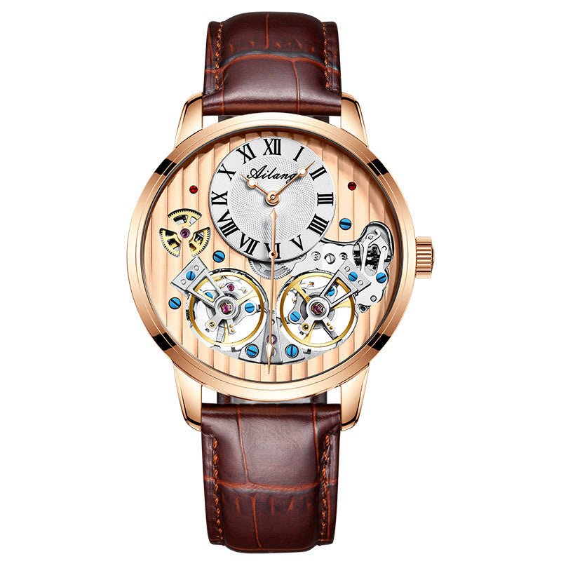 Montre homme automatique mécanique avec boîtier en acier inoxydable noir - IVOIRART.COM
