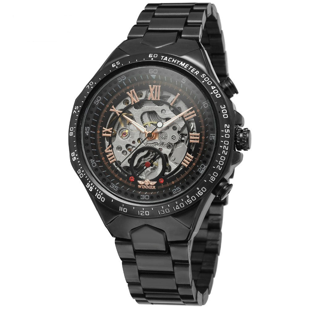 Montre Homme Automatique Personnalisée en Acier Plein à Cadran Creux, Style Mode - IVOIRART.COM