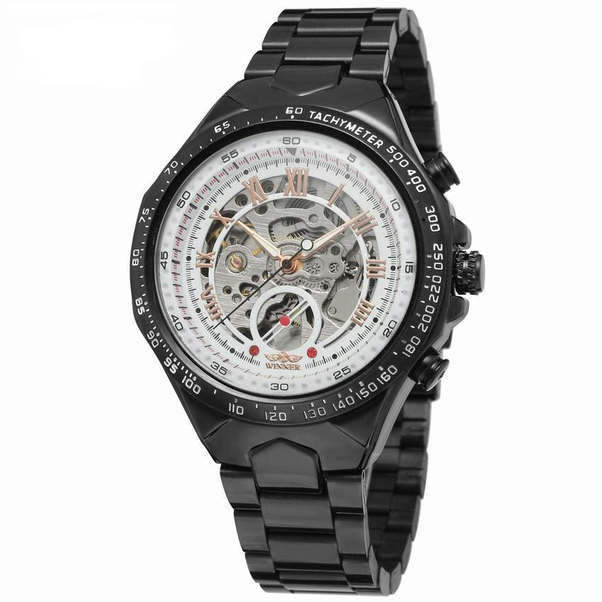 Montre Homme Automatique Personnalisée en Acier Plein à Cadran Creux, Style Mode - IVOIRART.COM