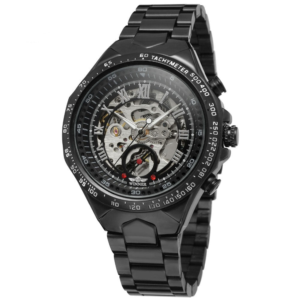Montre Homme Automatique Personnalisée en Acier Plein à Cadran Creux, Style Mode - IVOIRART.COM