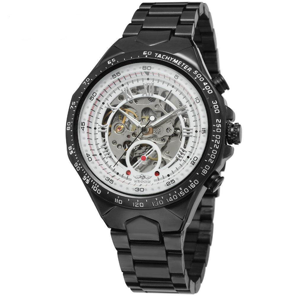 Montre Homme Automatique Personnalisée en Acier Plein à Cadran Creux, Style Mode - IVOIRART.COM
