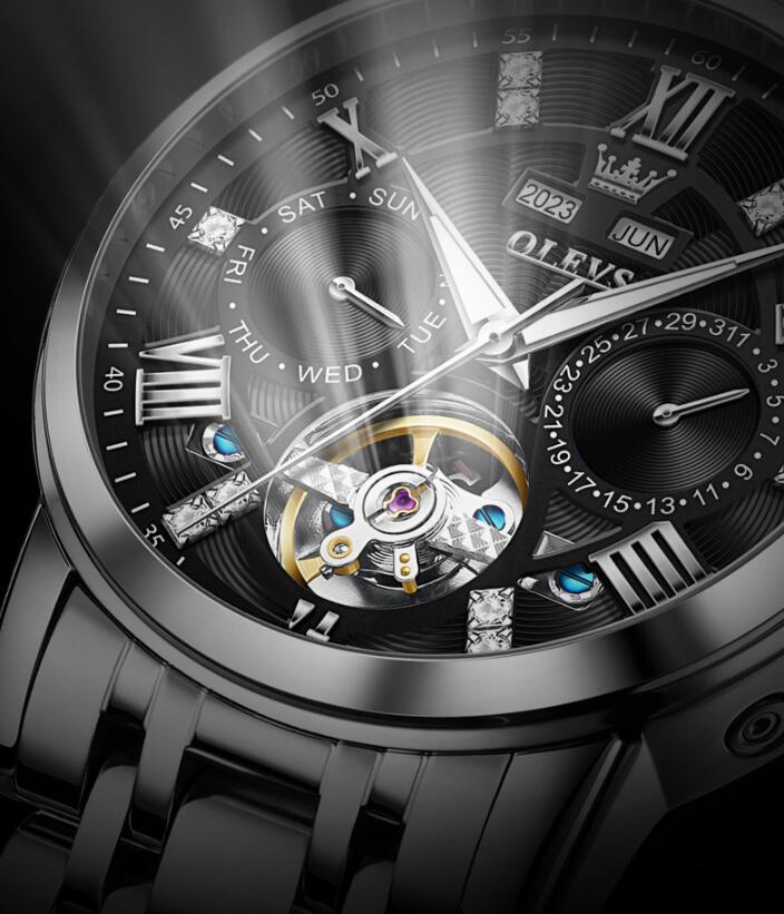 Montre Homme Classique Multifonctionnelle Étanche à Bracelet Acier Style Business - IVOIRART.COM
