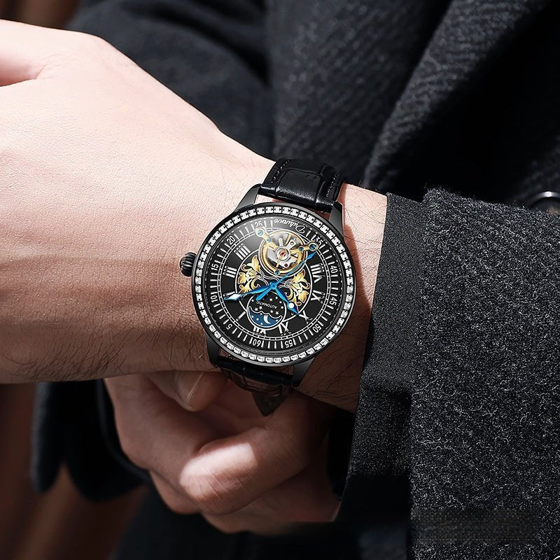 Montre Homme Étanche de Luxe avec Couronne Effilée et Bracelet en Acier - IVOIRART.COM