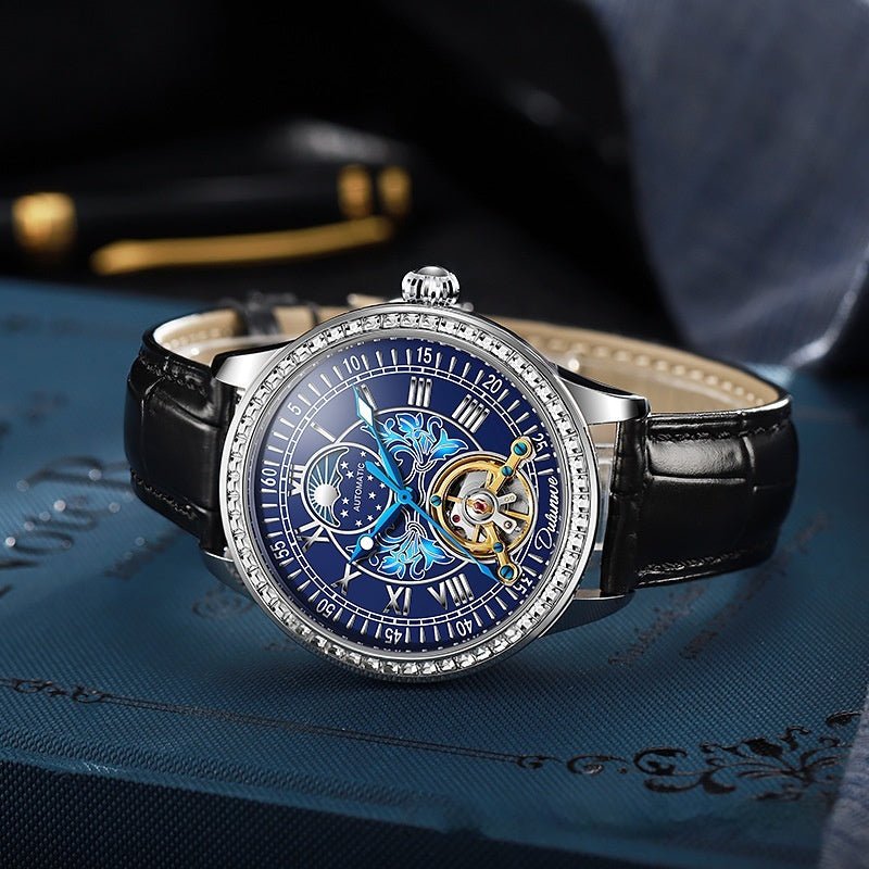 Montre Homme Étanche de Luxe avec Couronne Effilée et Bracelet en Acier - IVOIRART.COM