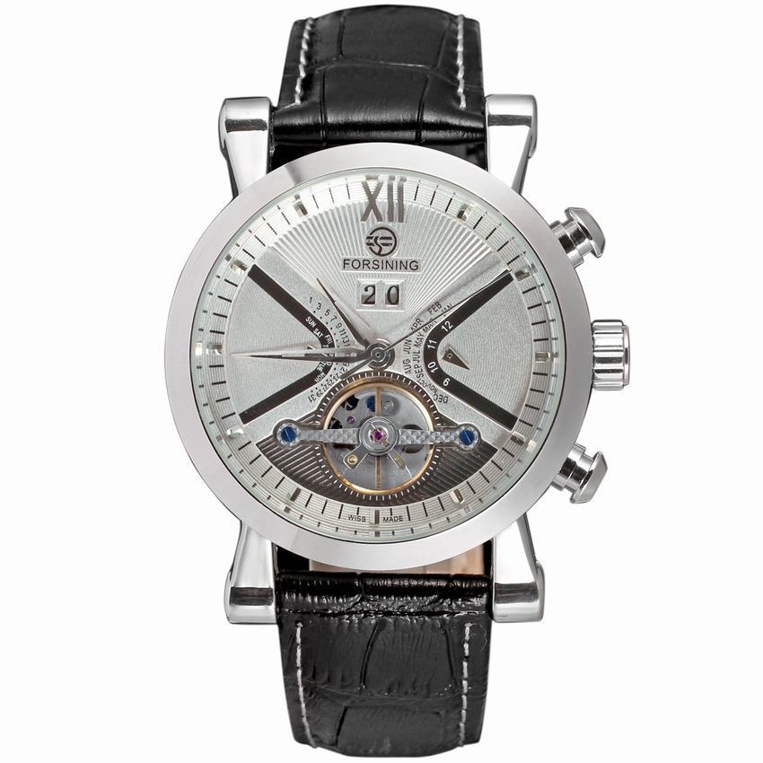 Montre Homme Flywheel Automatique Mécanique avec Bracelet en Cuir Synthétique - IVOIRART.COM