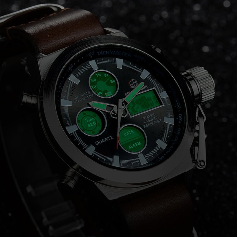 Montre Homme Luxe Quartz Analogique Numérique LED Sport Militaire Armée - IVOIRART.COM