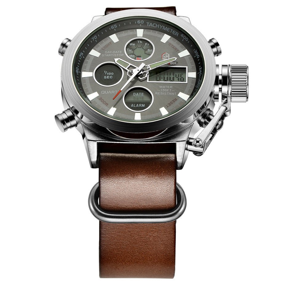 Montre Homme Luxe Quartz Analogique Numérique LED Sport Militaire Armée - IVOIRART.COM