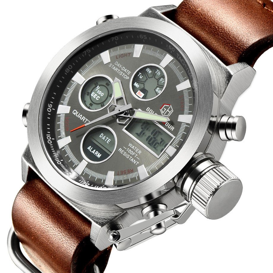 Montre Homme Luxe Quartz Analogique Numérique LED Sport Militaire Armée - IVOIRART.COM