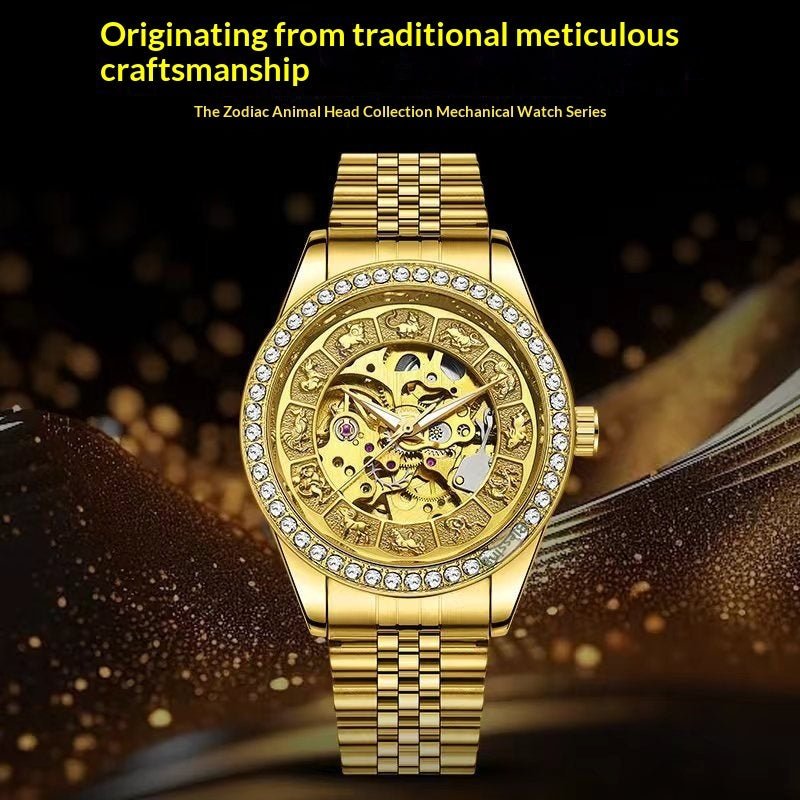 Montre homme mécanique automatique étanche 30M acier inoxydable style business . - IVOIRART.COM