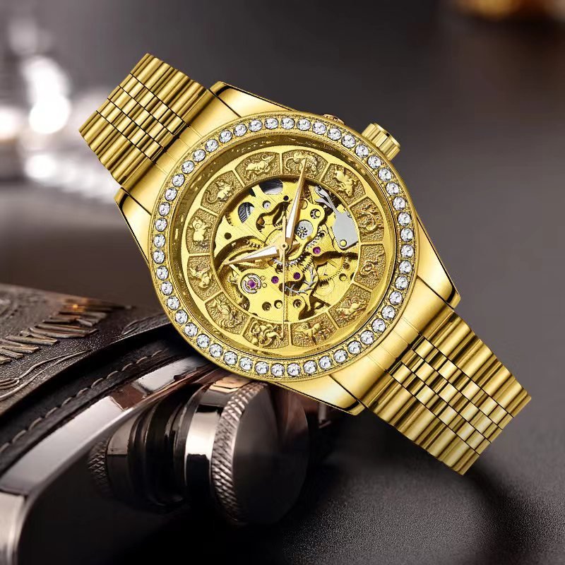 Montre homme mécanique automatique étanche 30M acier inoxydable style business . - IVOIRART.COM