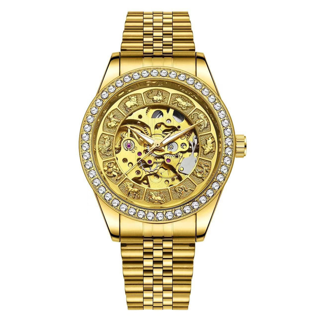 Montre homme mécanique automatique étanche 30M acier inoxydable style business . - IVOIRART.COM