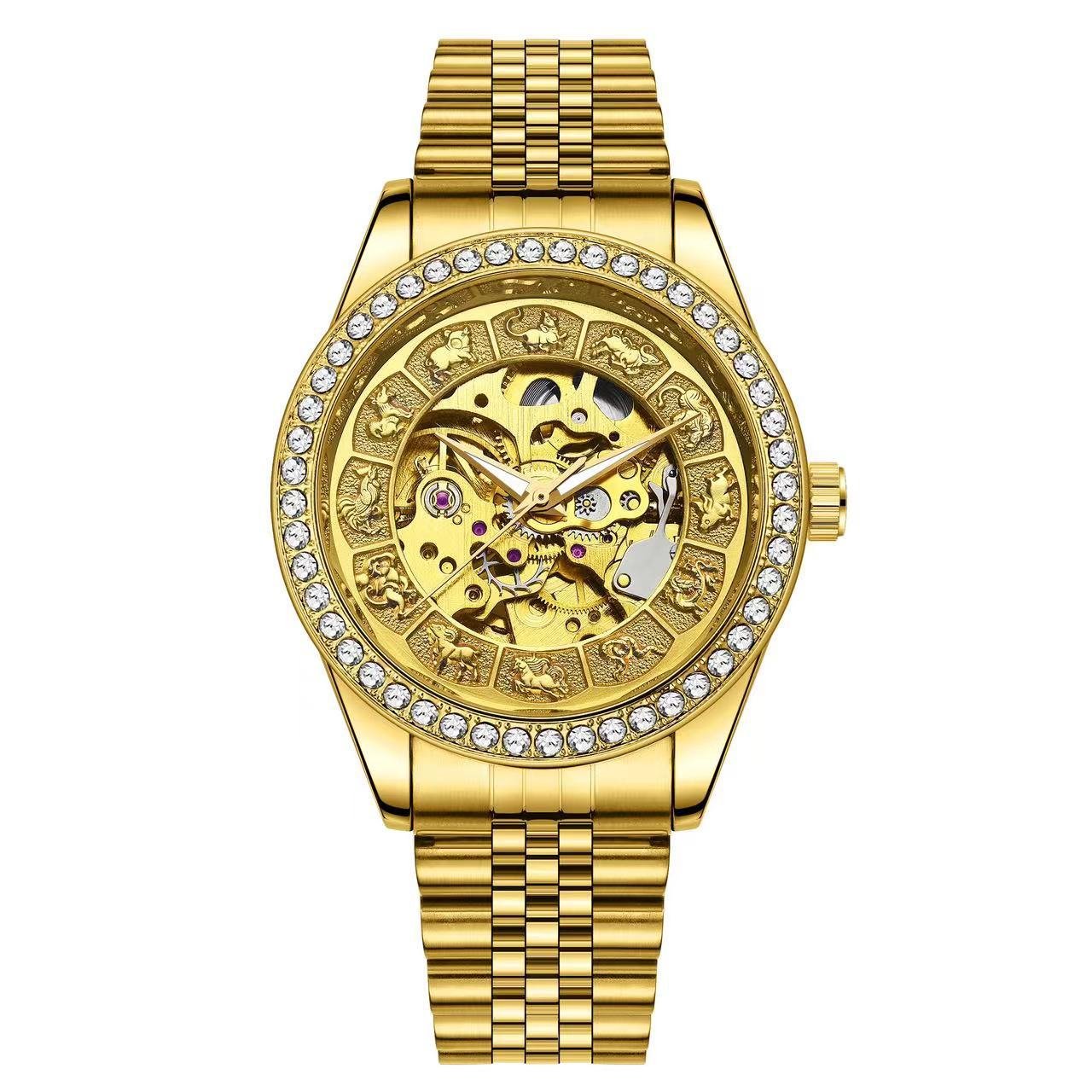 Montre homme mécanique automatique étanche 30M acier inoxydable style business . - IVOIRART.COM