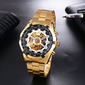 Montre Homme Mécanique Bracelet Acier Montre de Mode Haut de Gamme à Mécanisme Creux - IVOIRART.COM