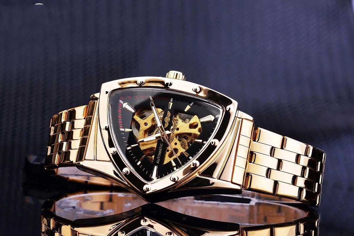 Montre Homme Mode Creuse en Acier Inoxydable avec Mouvement Mécanique - IVOIRART.COM