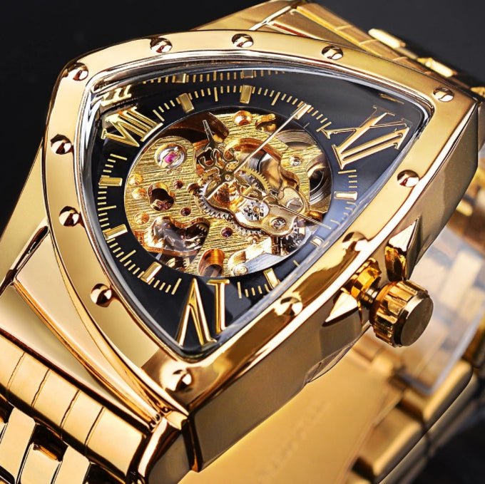 Montre Homme Mode Creuse en Acier Inoxydable avec Mouvement Mécanique - IVOIRART.COM
