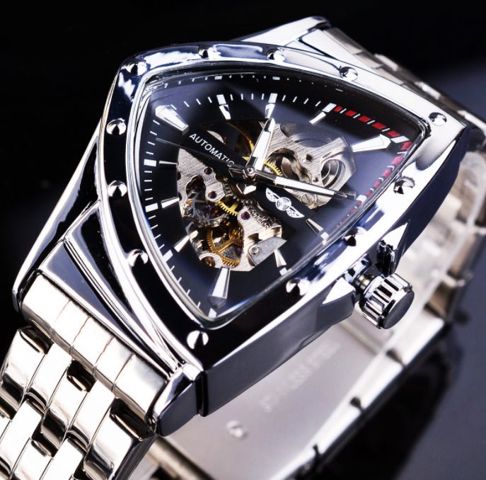 Montre Homme Mode Creuse en Acier Inoxydable avec Mouvement Mécanique - IVOIRART.COM