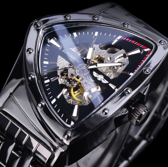 Montre Homme Mode Creuse en Acier Inoxydable avec Mouvement Mécanique - IVOIRART.COM