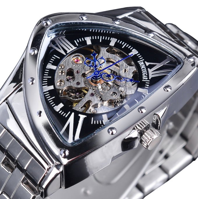 Montre Homme Mode Creuse en Acier Inoxydable avec Mouvement Mécanique - IVOIRART.COM