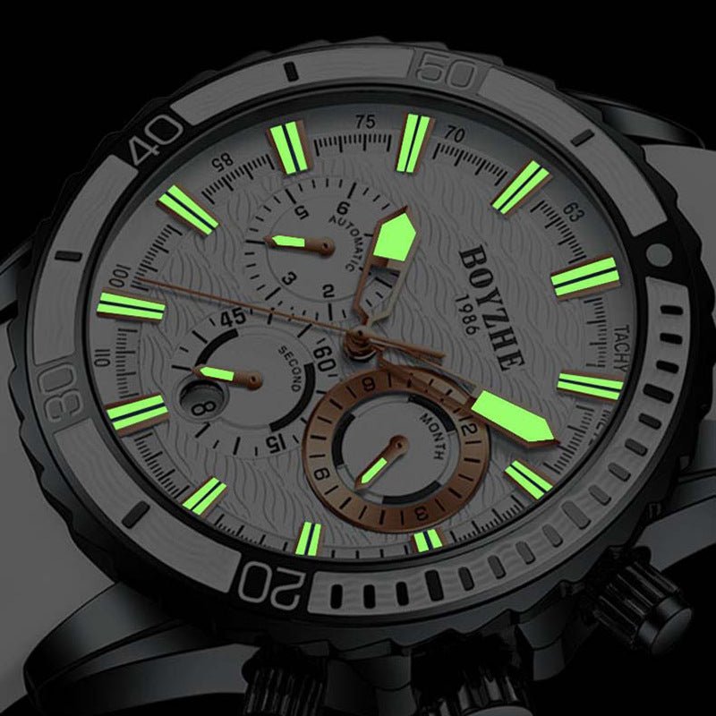 Montre Homme Multifonctionnelle à Bracelet Silicone avec Mouvement Mécanique - IVOIRART.COM