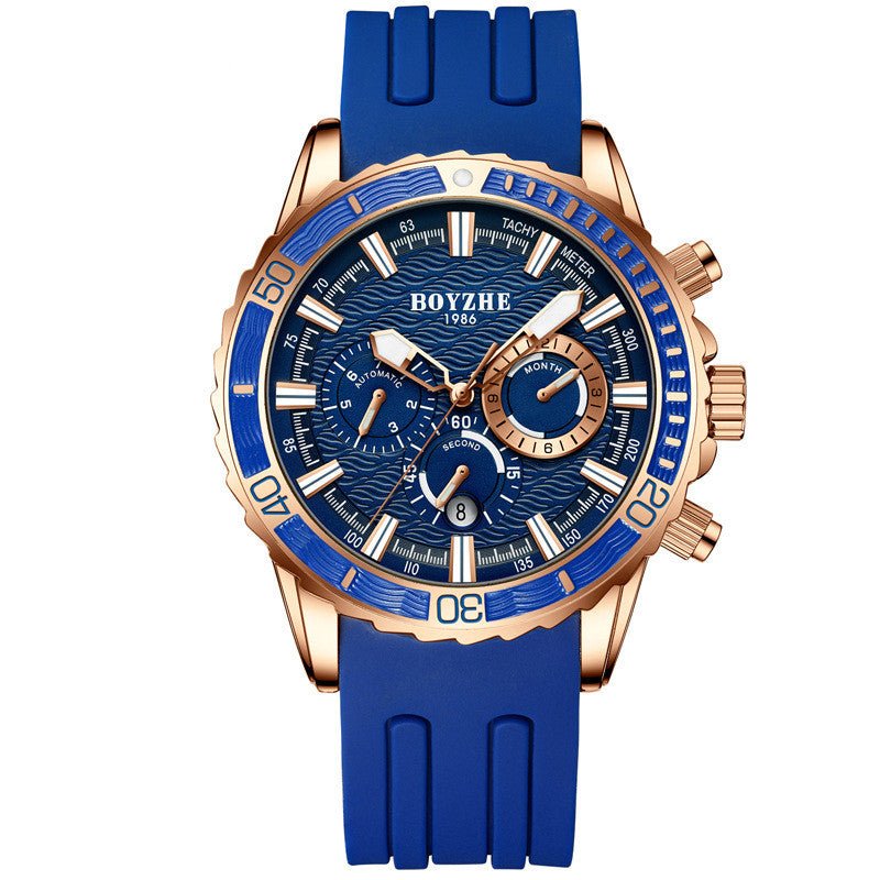Montre Homme Multifonctionnelle à Bracelet Silicone avec Mouvement Mécanique - IVOIRART.COM