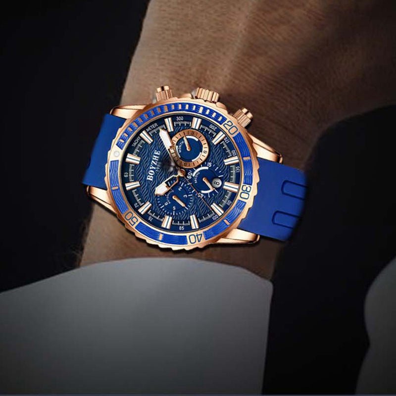Montre Homme Multifonctionnelle à Bracelet Silicone avec Mouvement Mécanique - IVOIRART.COM