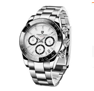 Montre homme Pagani Design 1644 multifonction en acier inoxydable étanche avec calendrier à quartz - IVOIRART.COM