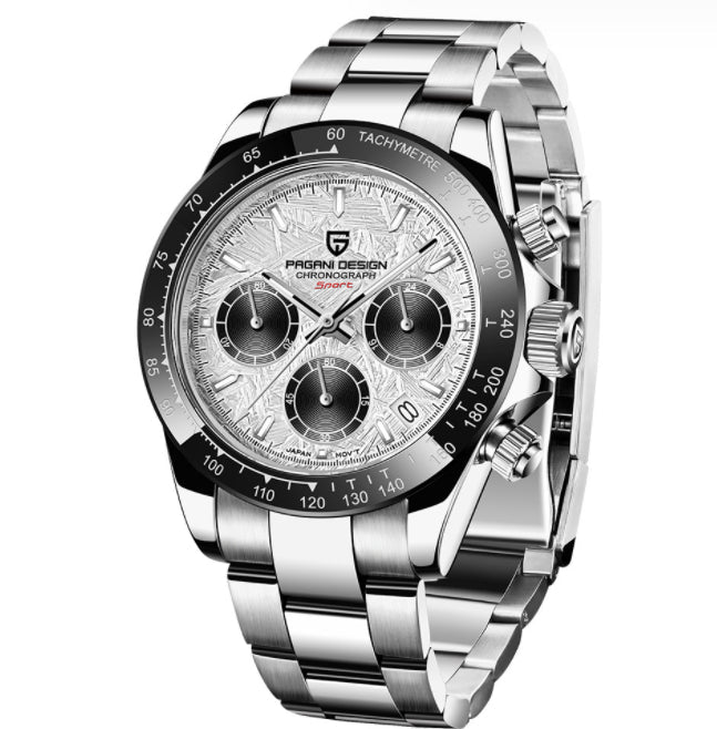 Montre homme Pagani Design 1644 multifonction en acier inoxydable étanche avec calendrier à quartz - IVOIRART.COM