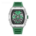 Montre Homme Sportive et Élégante, Boîtier Acier, Bracelet Silicone, Mécanique X - IVOIRART.COM
