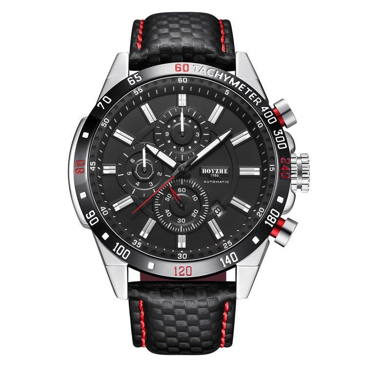 Montre Homme Sports Affaires Multifonction Grand Calendrier Lumineuse Étanche Mécanique Vibrante - IVOIRART.COM