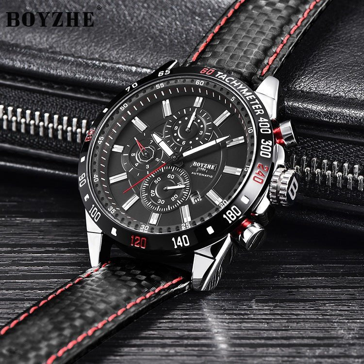 Montre Homme Sports Affaires Multifonction Grand Calendrier Lumineuse Étanche Mécanique Vibrante - IVOIRART.COM