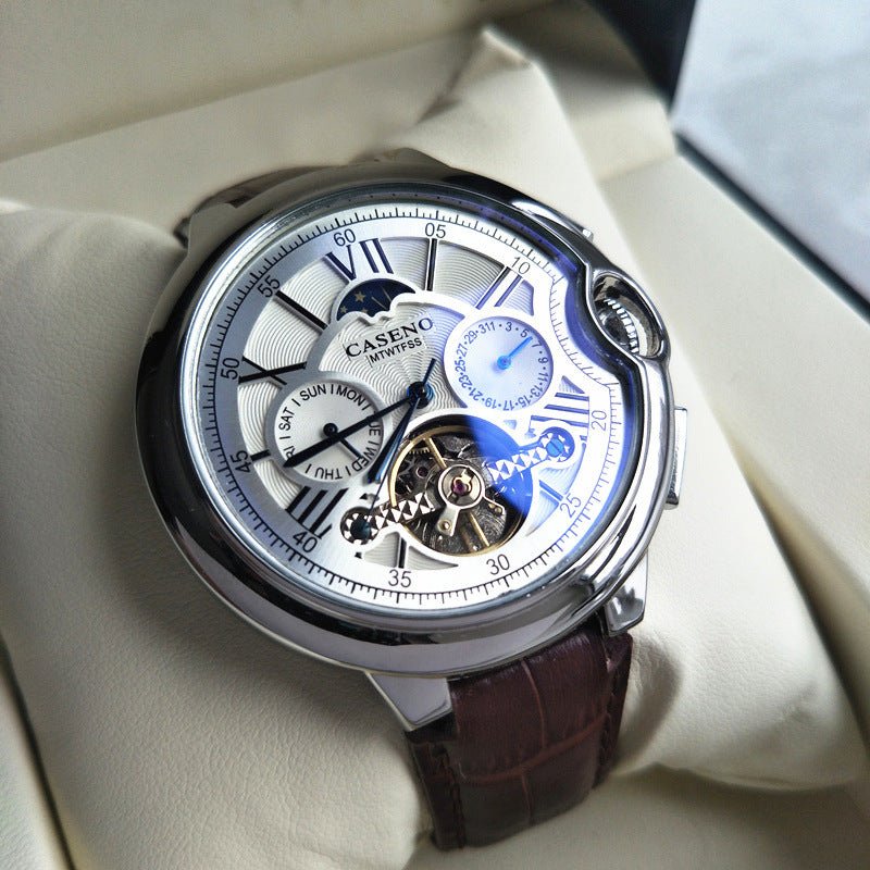 Montre Homme Tendance Mode Bracelet Bleu Clair Multifonction Automatique - IVOIRART.COM