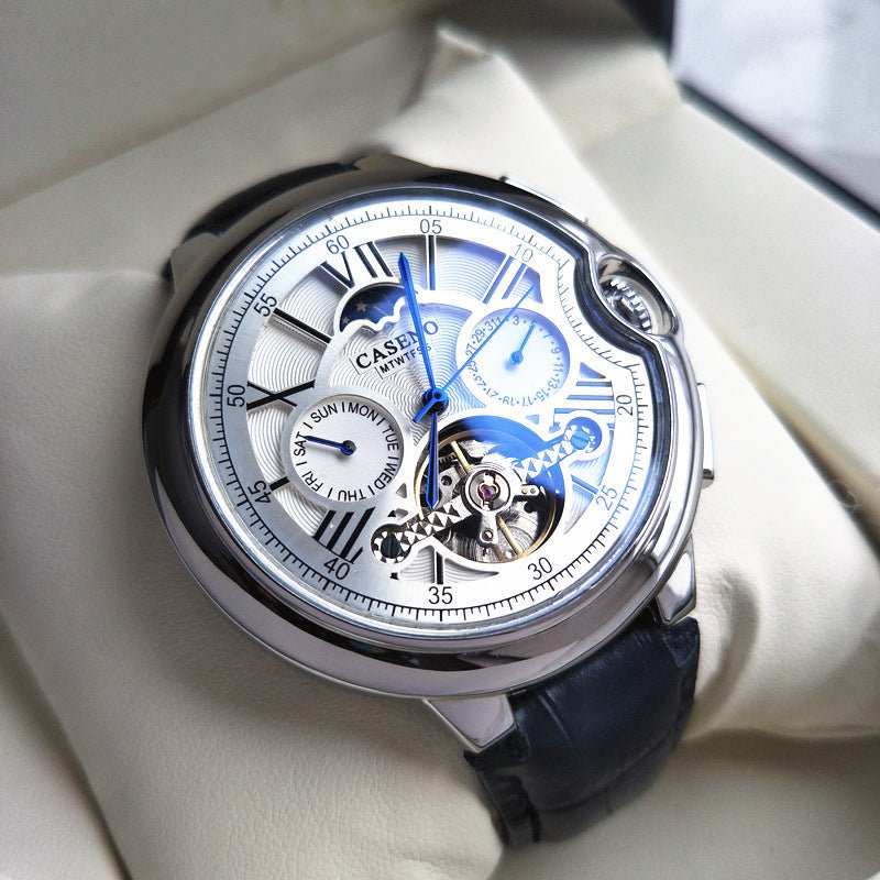 Montre Homme Tendance Mode Bracelet Bleu Clair Multifonction Automatique - IVOIRART.COM