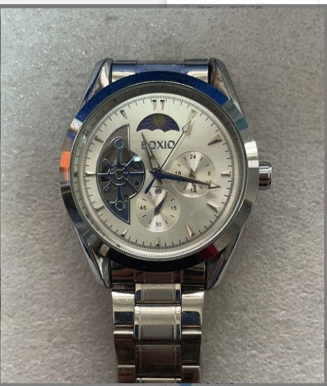 Montre Homme Tourbillon Automatique avec Bracelet Acier Inoxydable, Phase de Lune et Petite Seconde - IVOIRART.COM