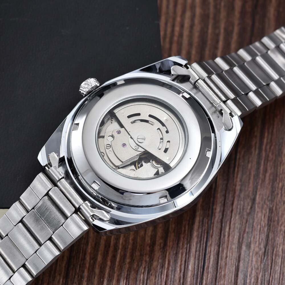 Montre Homme Tourbillon Automatique avec Bracelet Acier Inoxydable, Phase de Lune et Petite Seconde - IVOIRART.COM