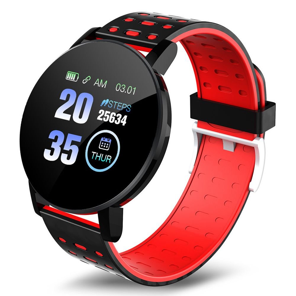 Montre intelligente Bluetooth modèle 119 Plus avec écran LED 1,3 pouces et bracelet TPU - IVOIRART.COM