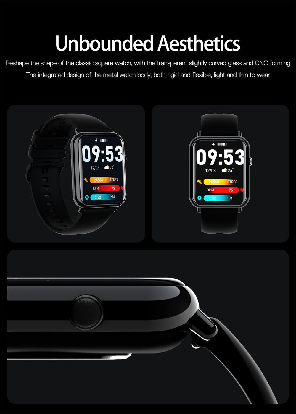 Montre intelligente étanche IP67 tactile avec Bluetooth 5.2 et écran TFT 1,69 pouces - IVOIRART.COM
