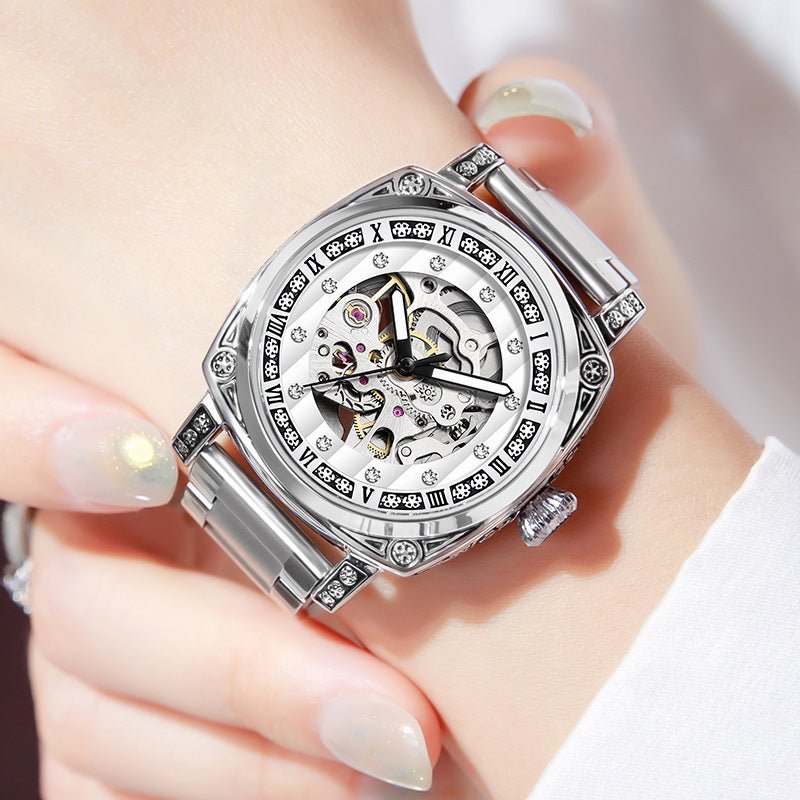 Montre lumineuse étanche 10m à aiguilles avec bracelet cuir, mouvement mécanique. - IVOIRART.COM