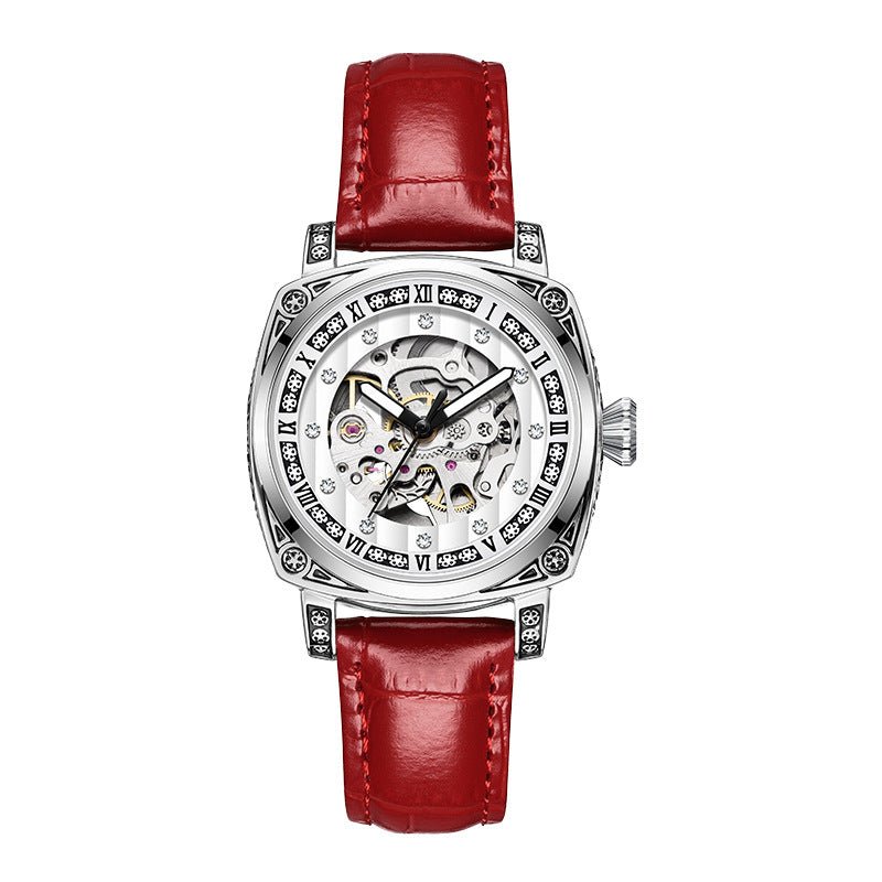 Montre lumineuse étanche 10m à aiguilles avec bracelet cuir, mouvement mécanique. - IVOIRART.COM