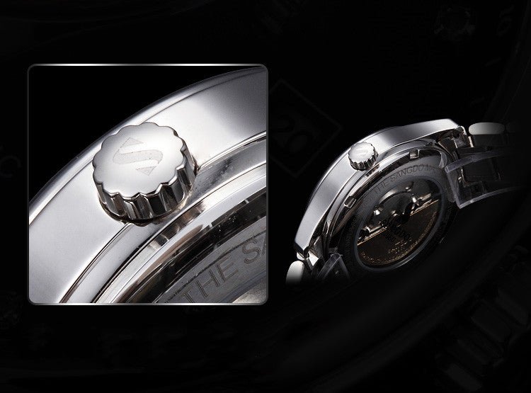 Montre mécanique au style épuré en acier inoxydable, étanche et élégante - IVOIRART.COM