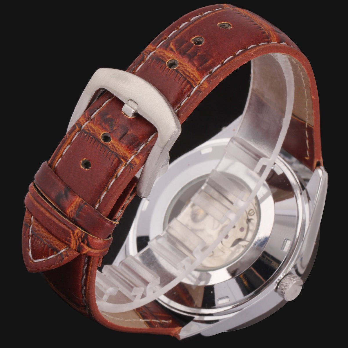 Montre mécanique automatique à affichage par pointeur circulaire creux 45mm - IVOIRART.COM