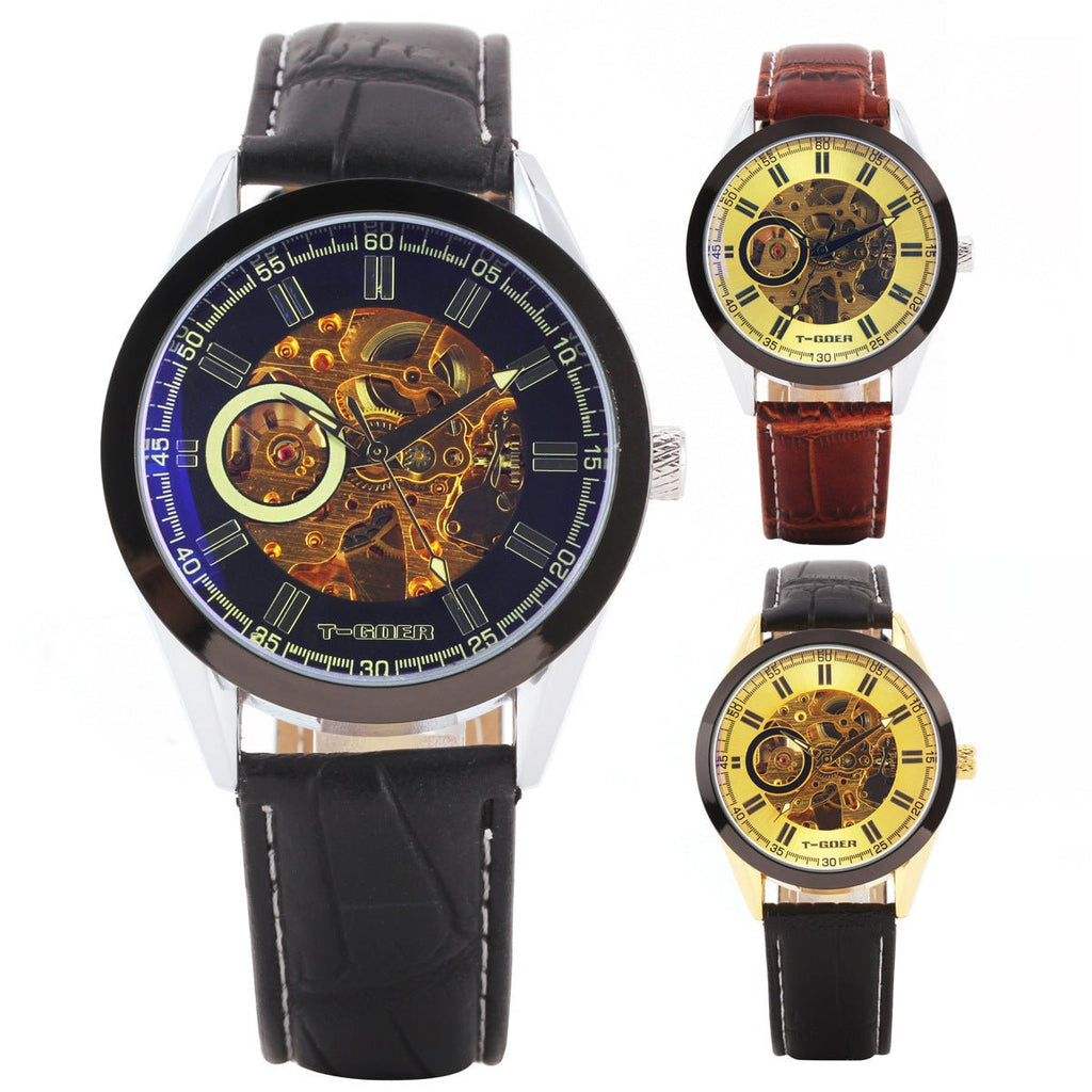 Montre mécanique automatique à affichage par pointeur circulaire creux 45mm - IVOIRART.COM