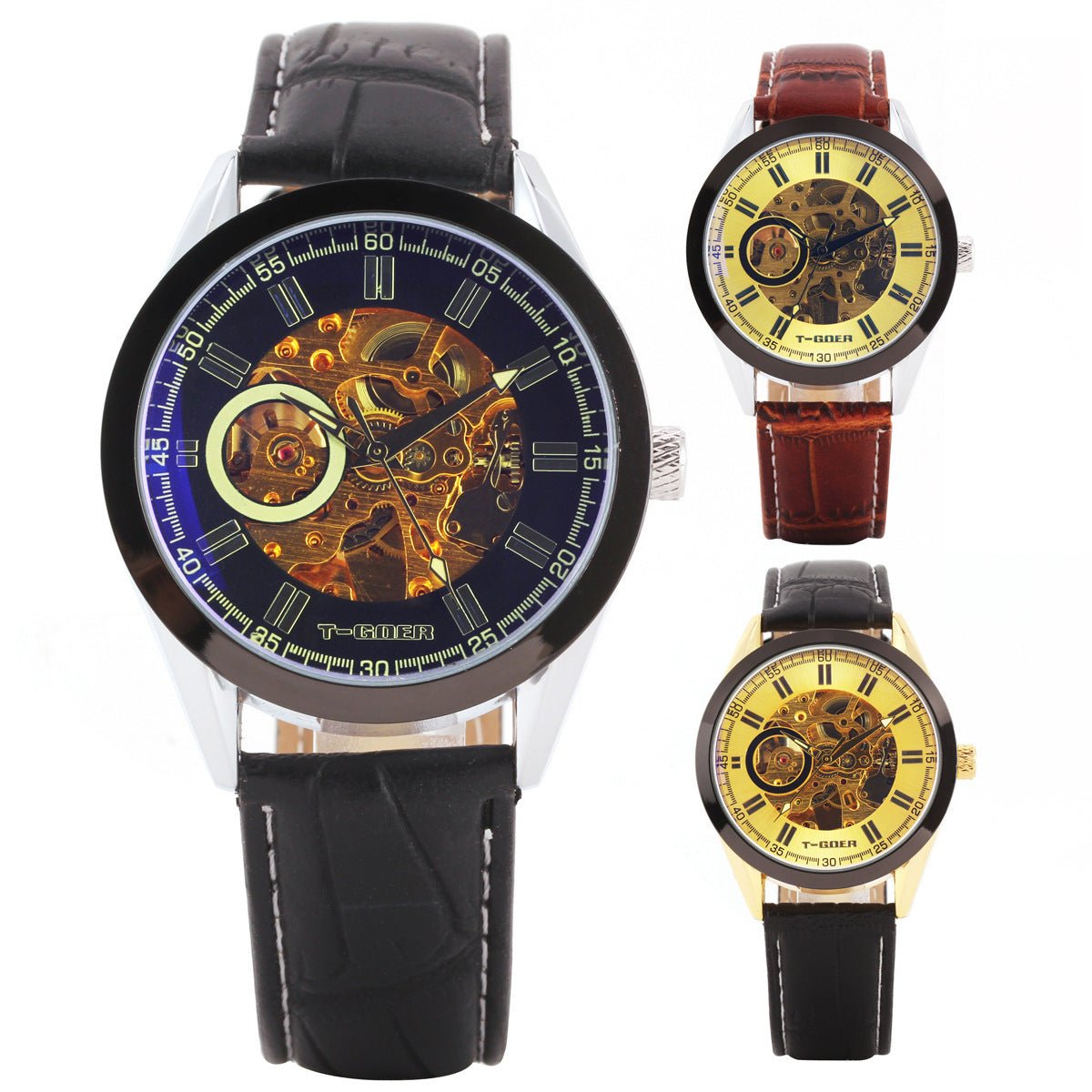Montre mécanique automatique à affichage par pointeur circulaire creux 45mm - IVOIRART.COM